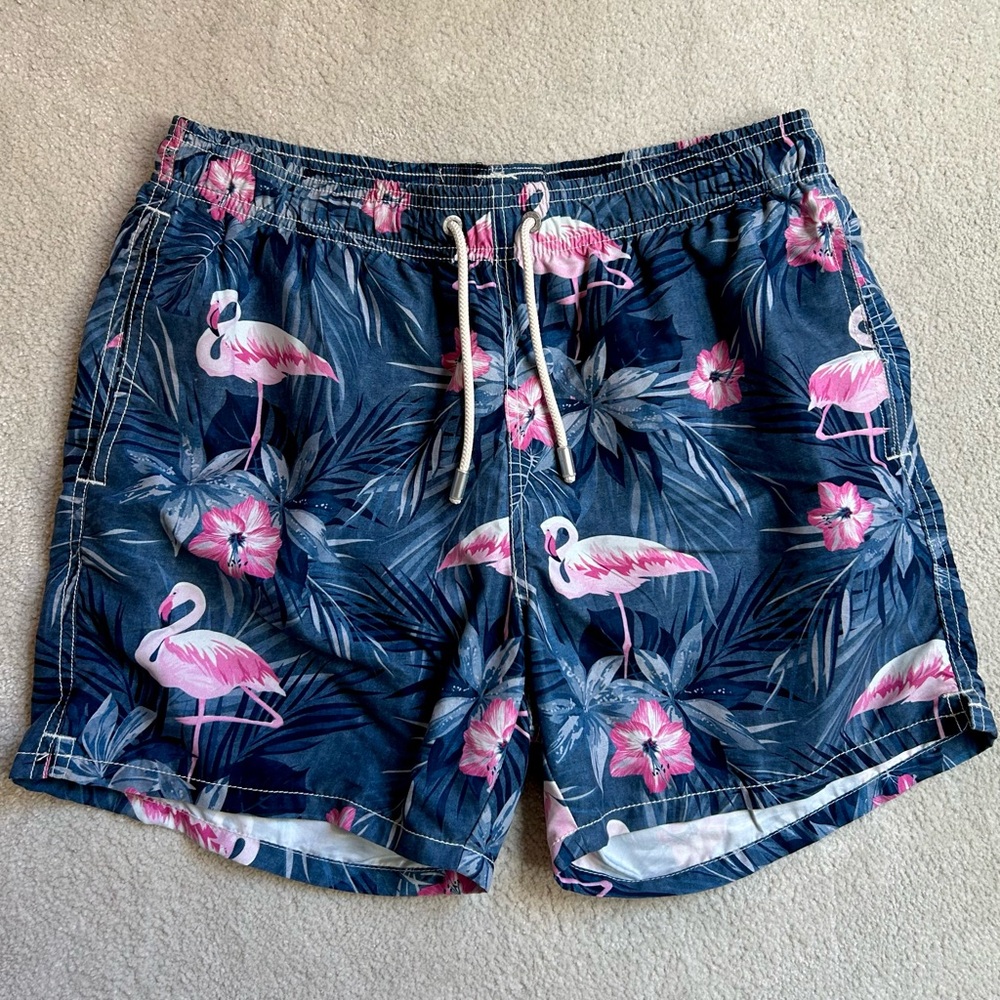 MC2 Saint Barth Men’s Medium Flamingo Print Swim Shorts